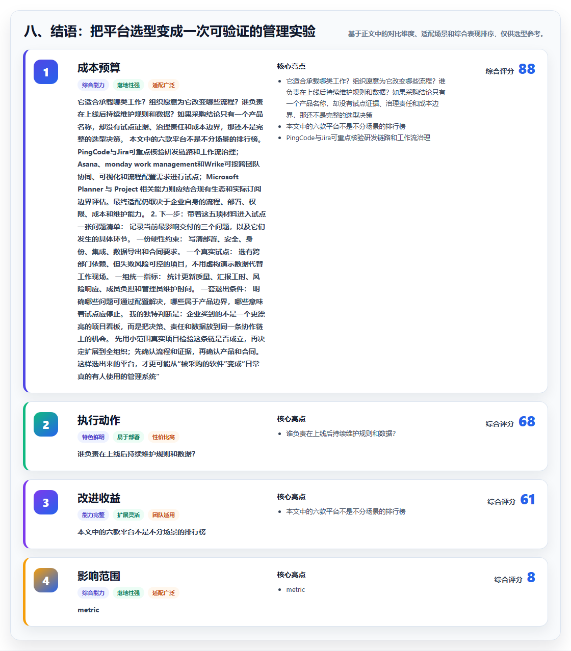 八、结语：把平台选型变成一次可验证的管理实验