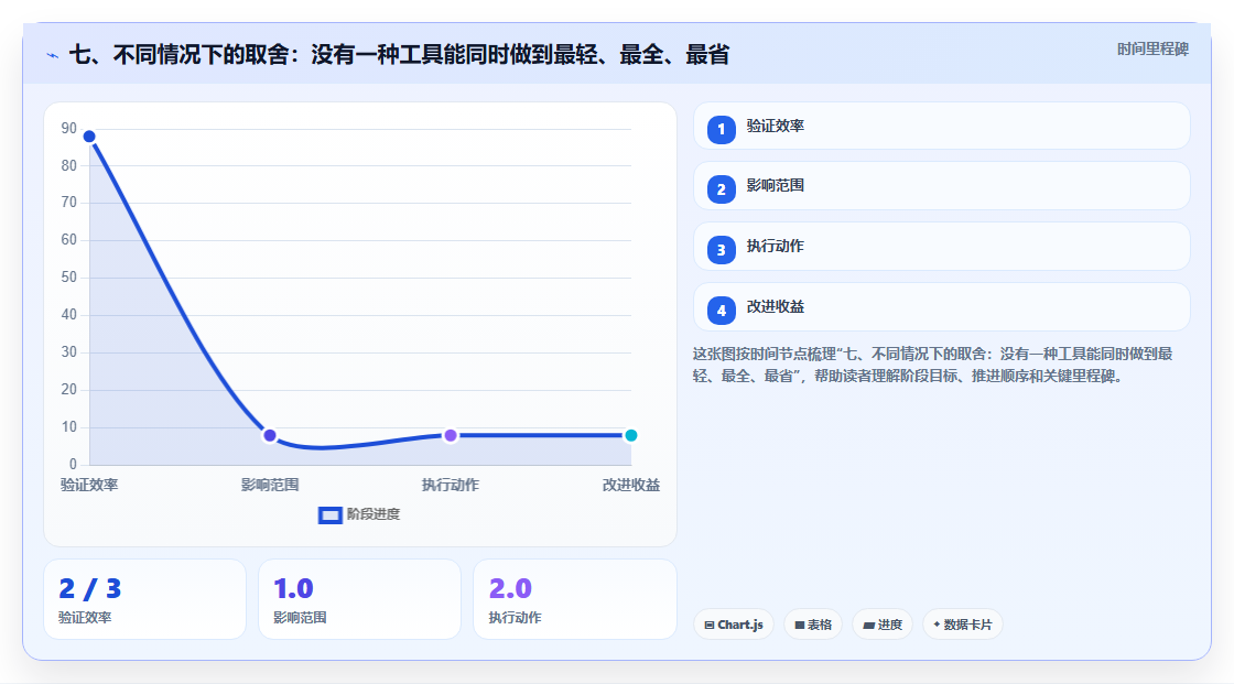 七、不同情况下的取舍：没有一种工具能同时做到最轻、最全、最省