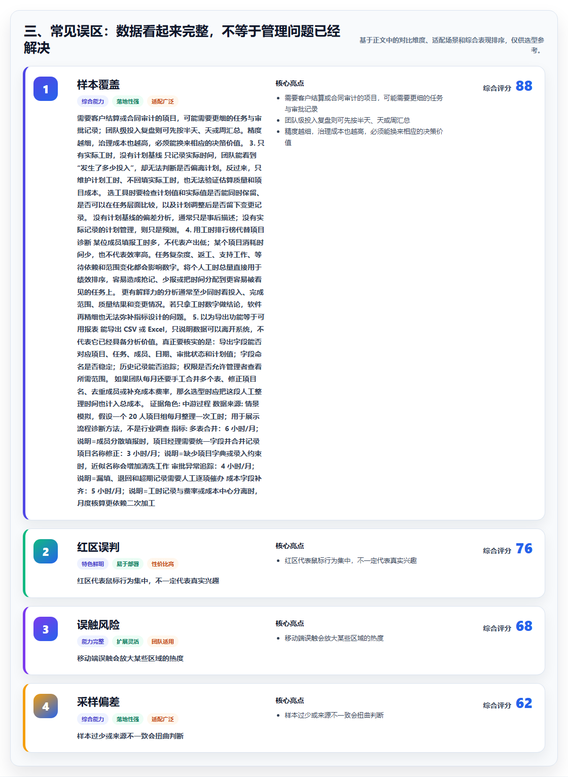 三、常见误区:数据看起来完整,不等于管理问题已经解决