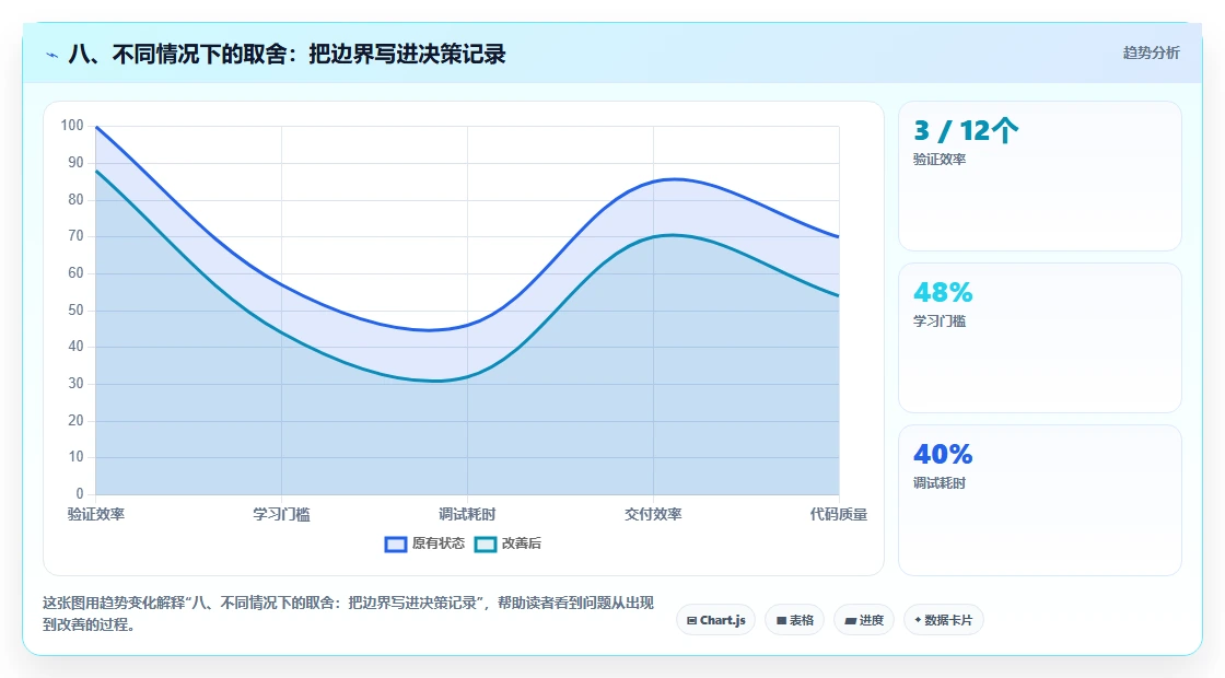 八、不同情况下的取舍:把边界写进决策记录