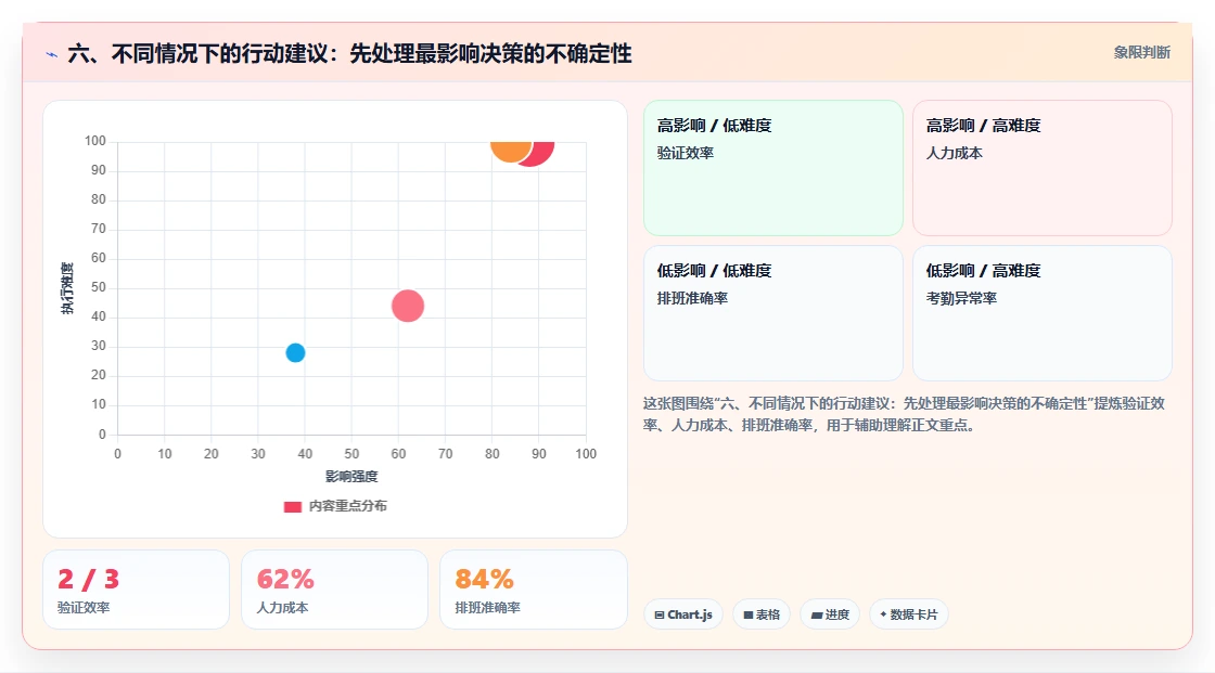 六、不同情况下的行动建议:先处理最影响决策的不确定性