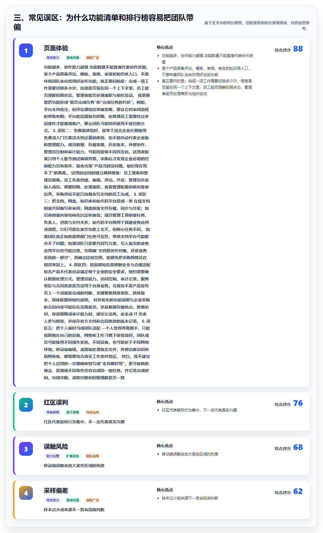三、常见误区:为什么功能清单和排行榜容易把团队带偏