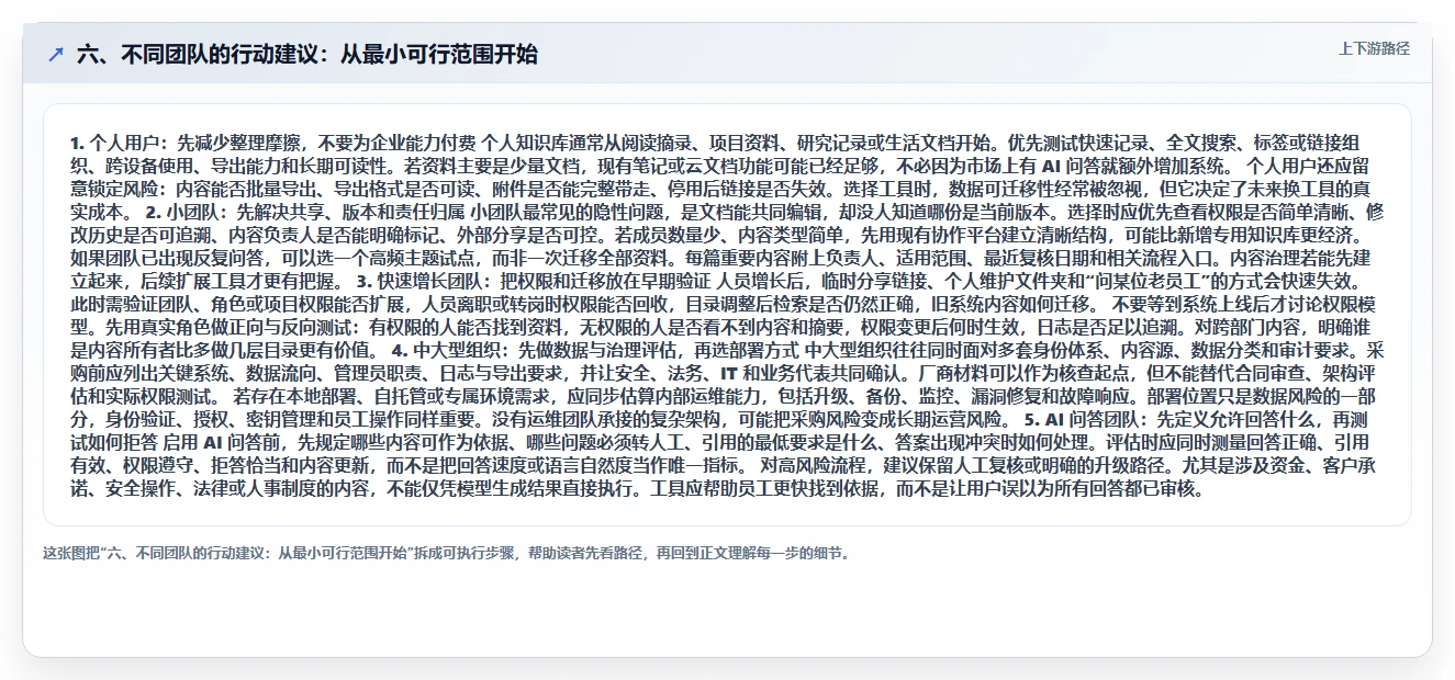 六、不同团队的行动建议:从最小可行范围开始