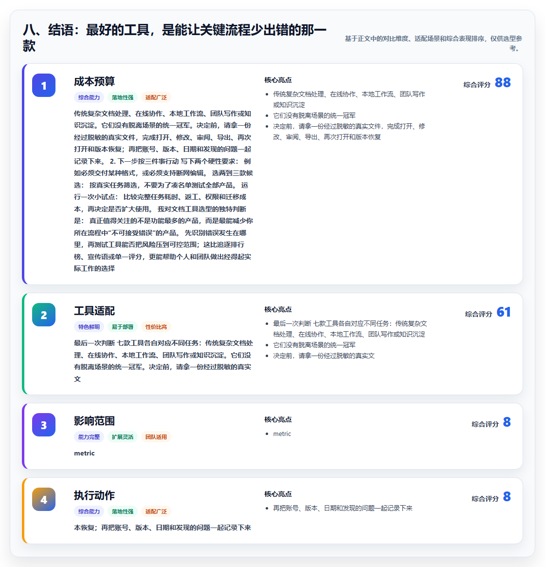 八、结语：最好的工具，是能让关键流程少出错的那一款
