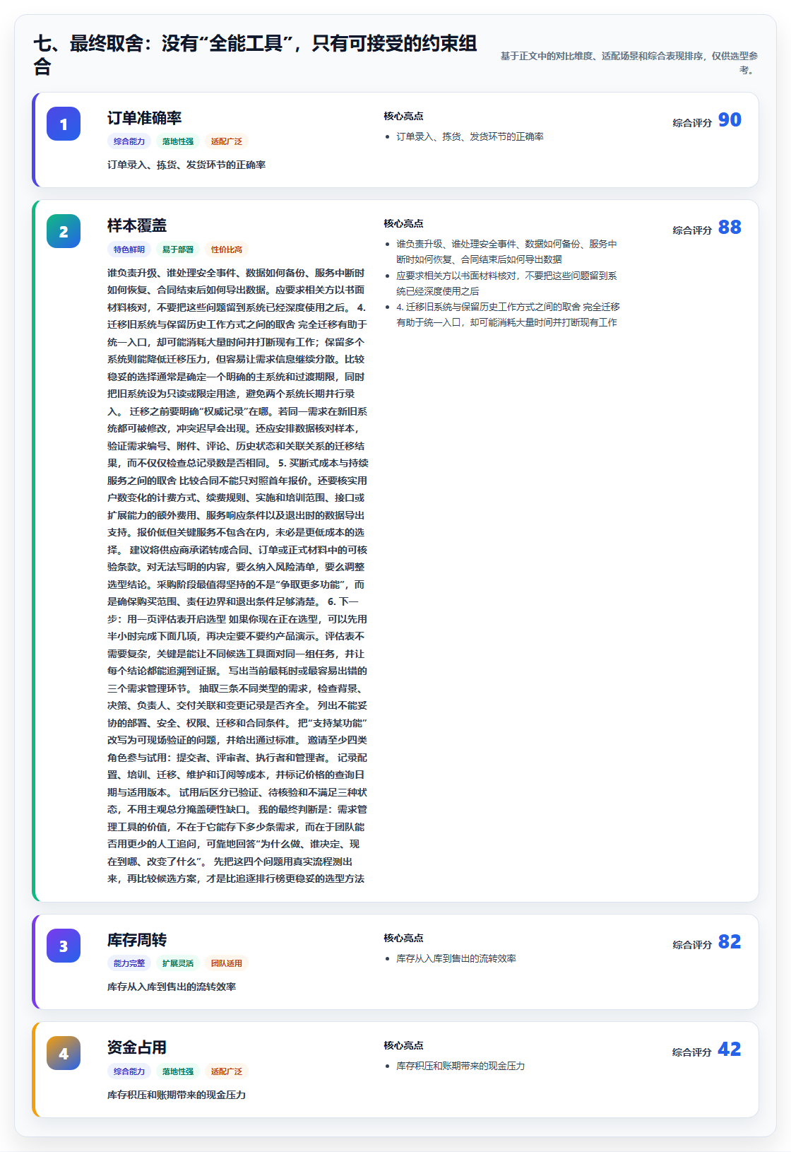 七、最终取舍:没有“全能工具”,只有可接受的约束组合