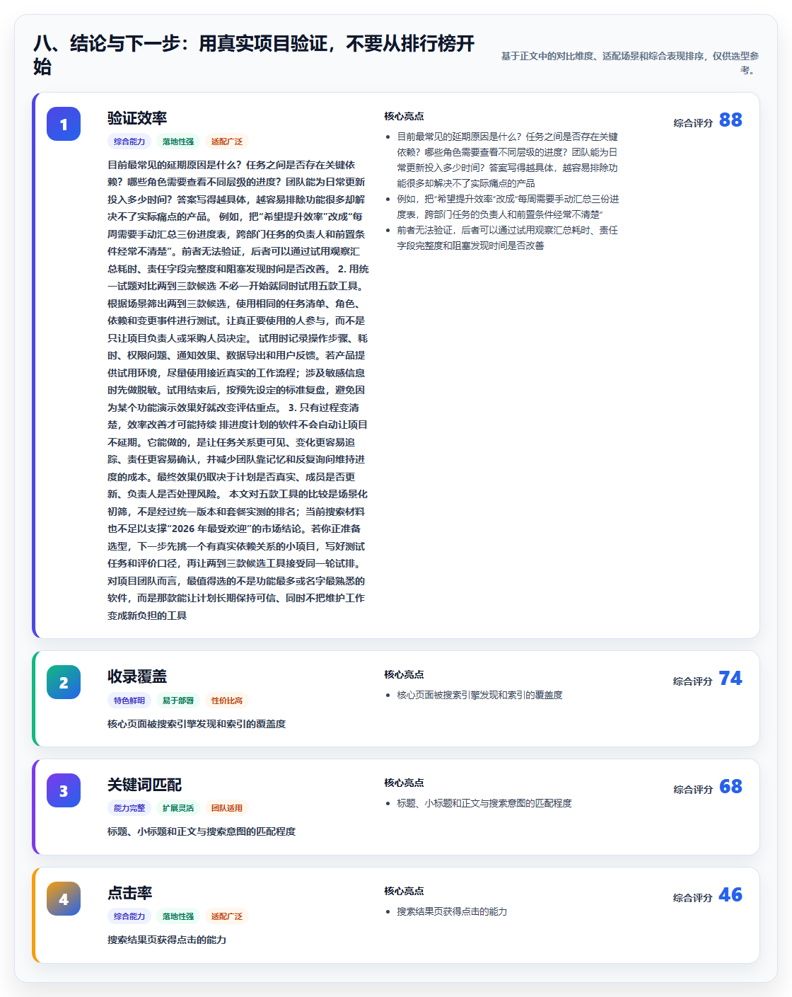 八、结论与下一步：用真实项目验证，不要从排行榜开始