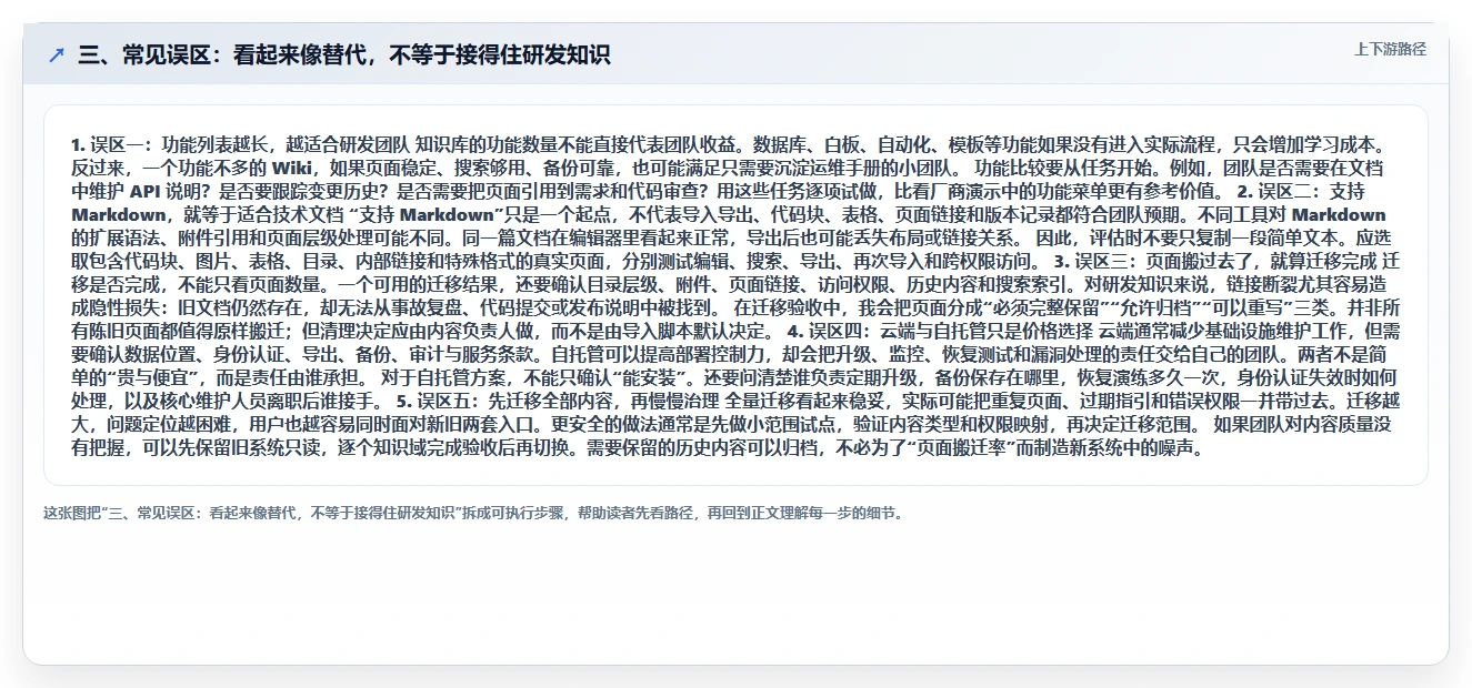 三、常见误区：看起来像替代，不等于接得住研发知识