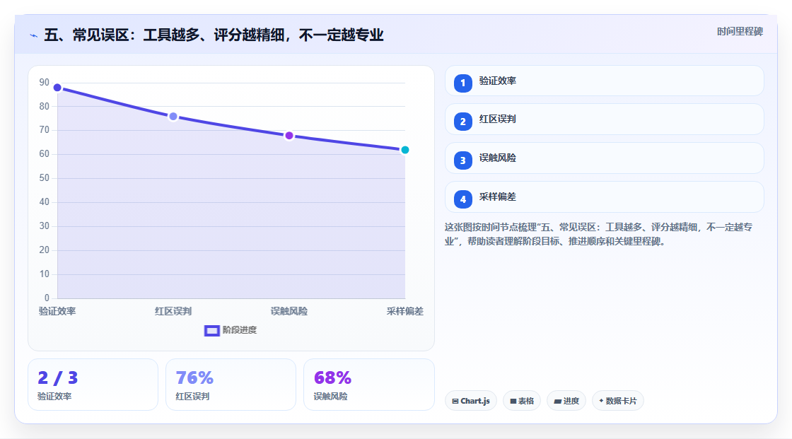 五、常见误区:工具越多、评分越精细,不一定越专业
