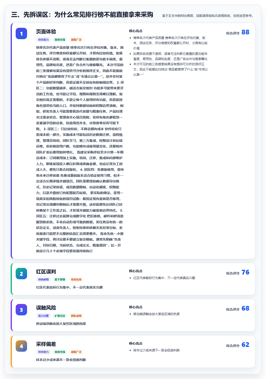 三、先拆误区:为什么常见排行榜不能直接拿来采购