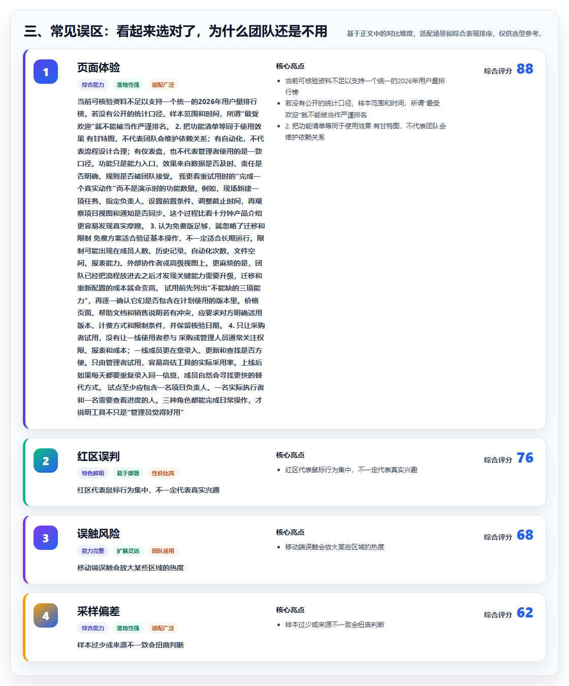 三、常见误区：看起来选对了，为什么团队还是不用