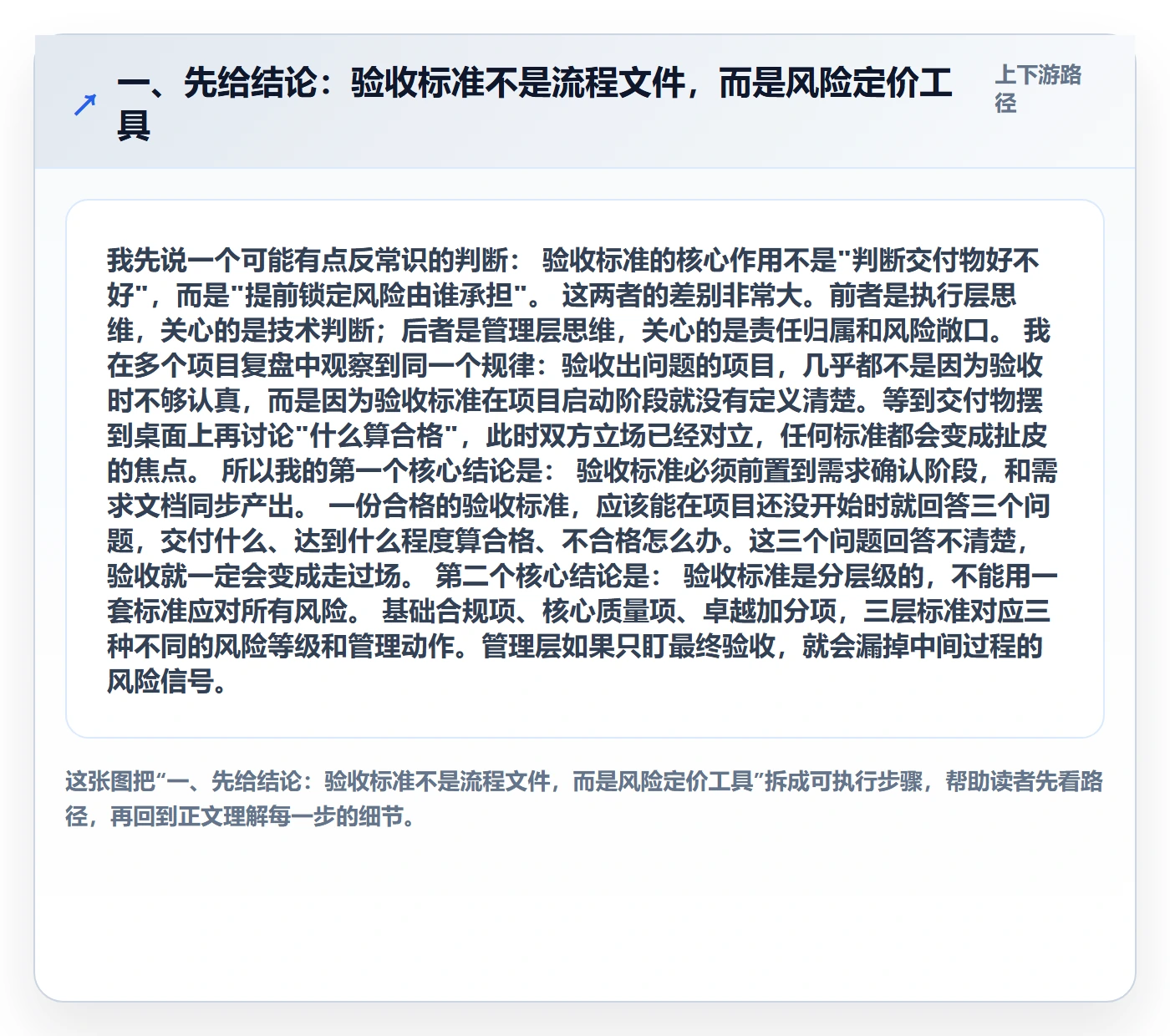 验收标准怎么做？管理层风险控制：任务验收从0到1