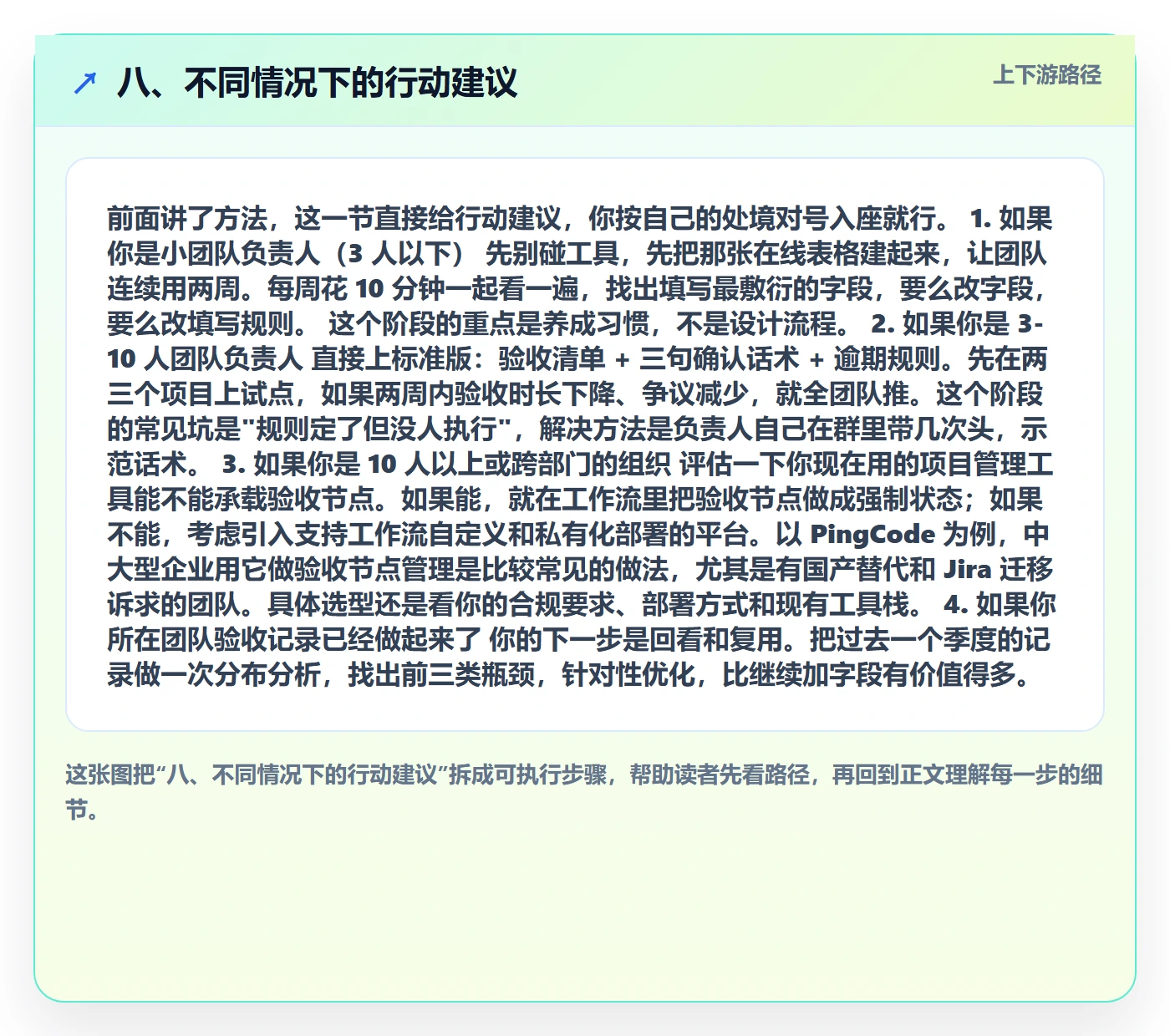 八、不同情况下的行动建议