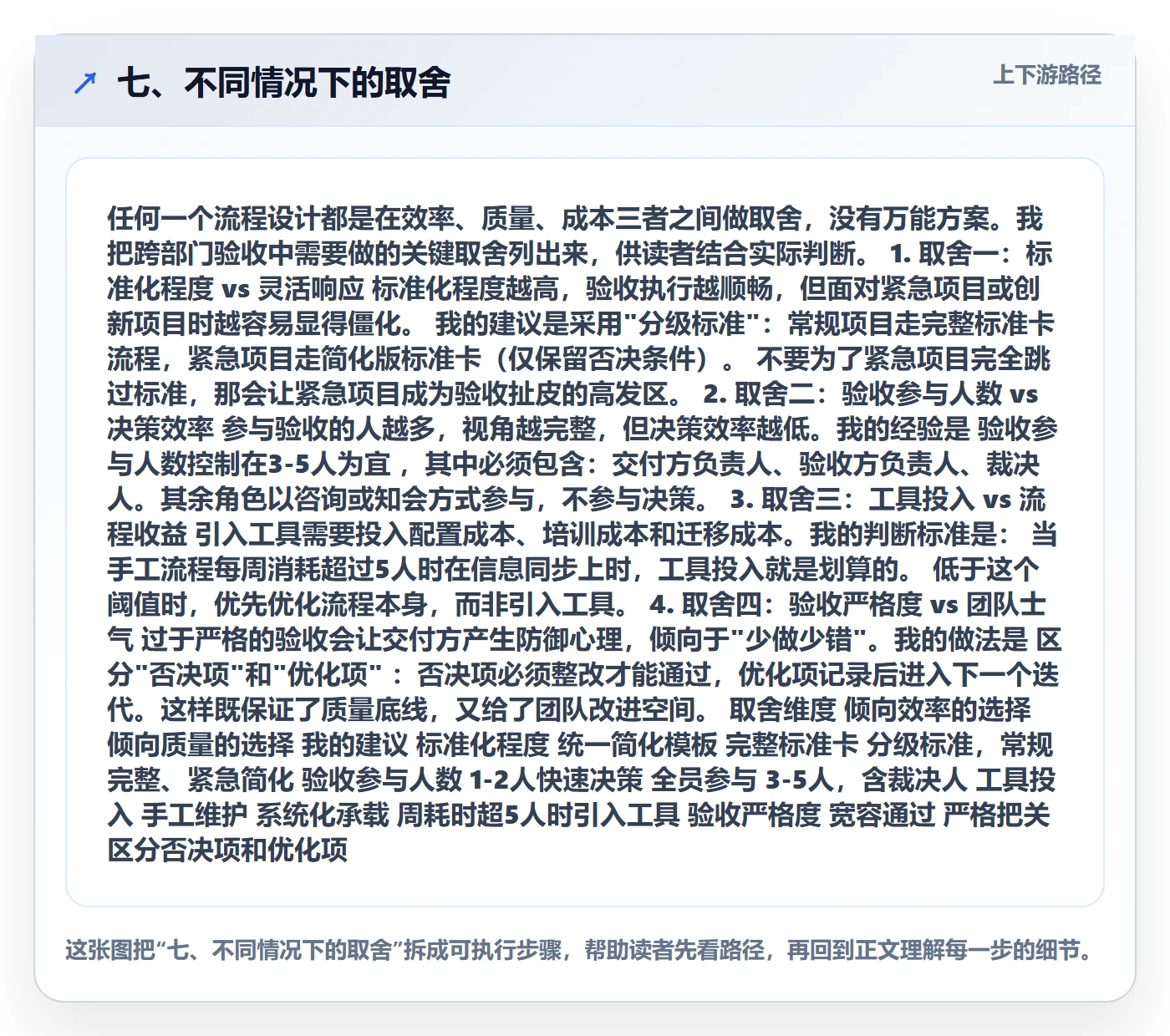 七、不同情况下的取舍