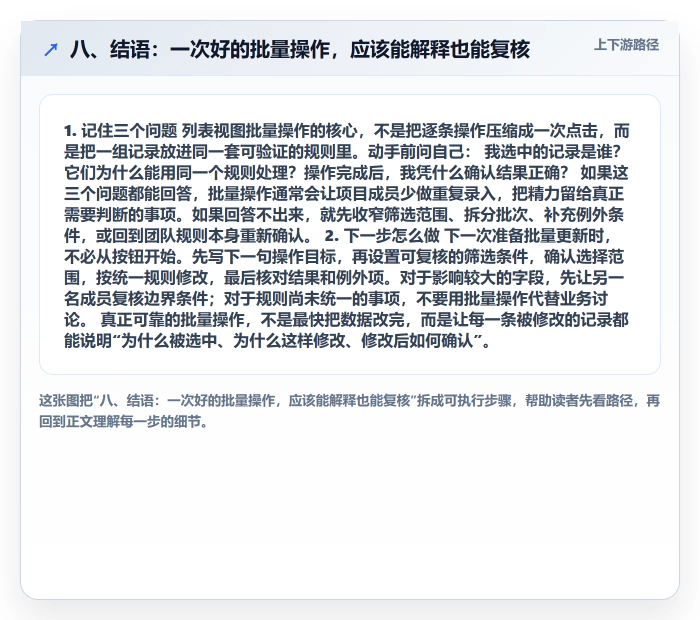 八、结语:一次好的批量操作,应该能解释也能复核