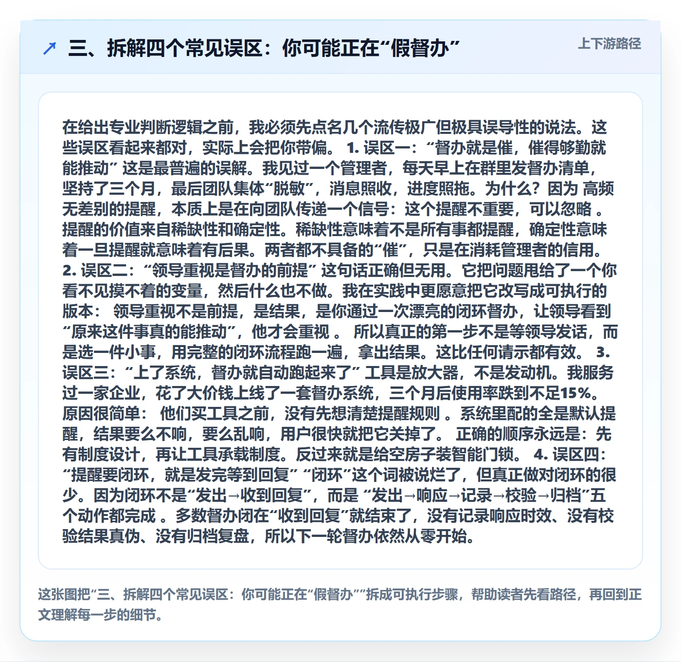 三、拆解四个常见误区:你可能正在“假督办”