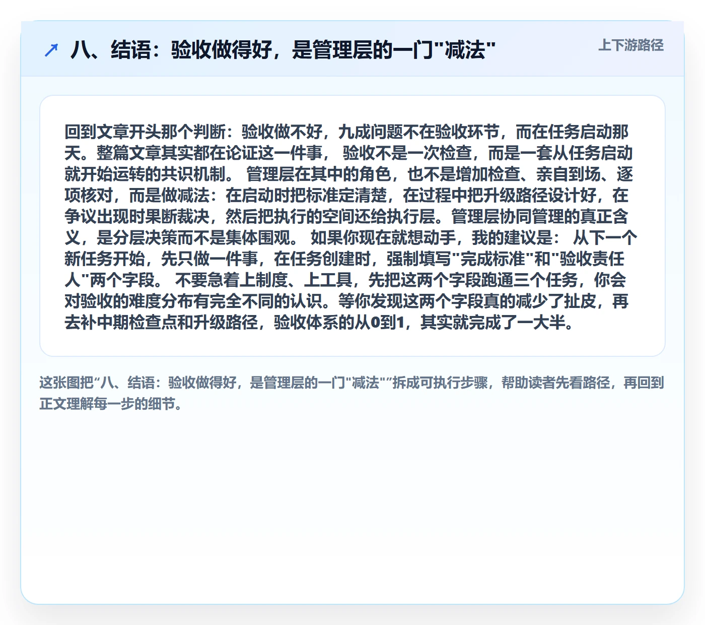 八、结语:验收做得好,是管理层的一门"减法"