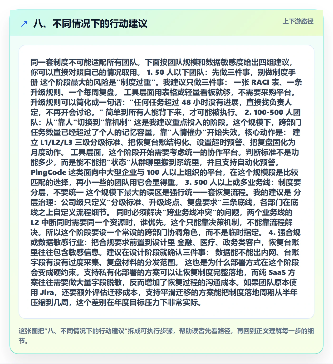 八、不同情况下的行动建议