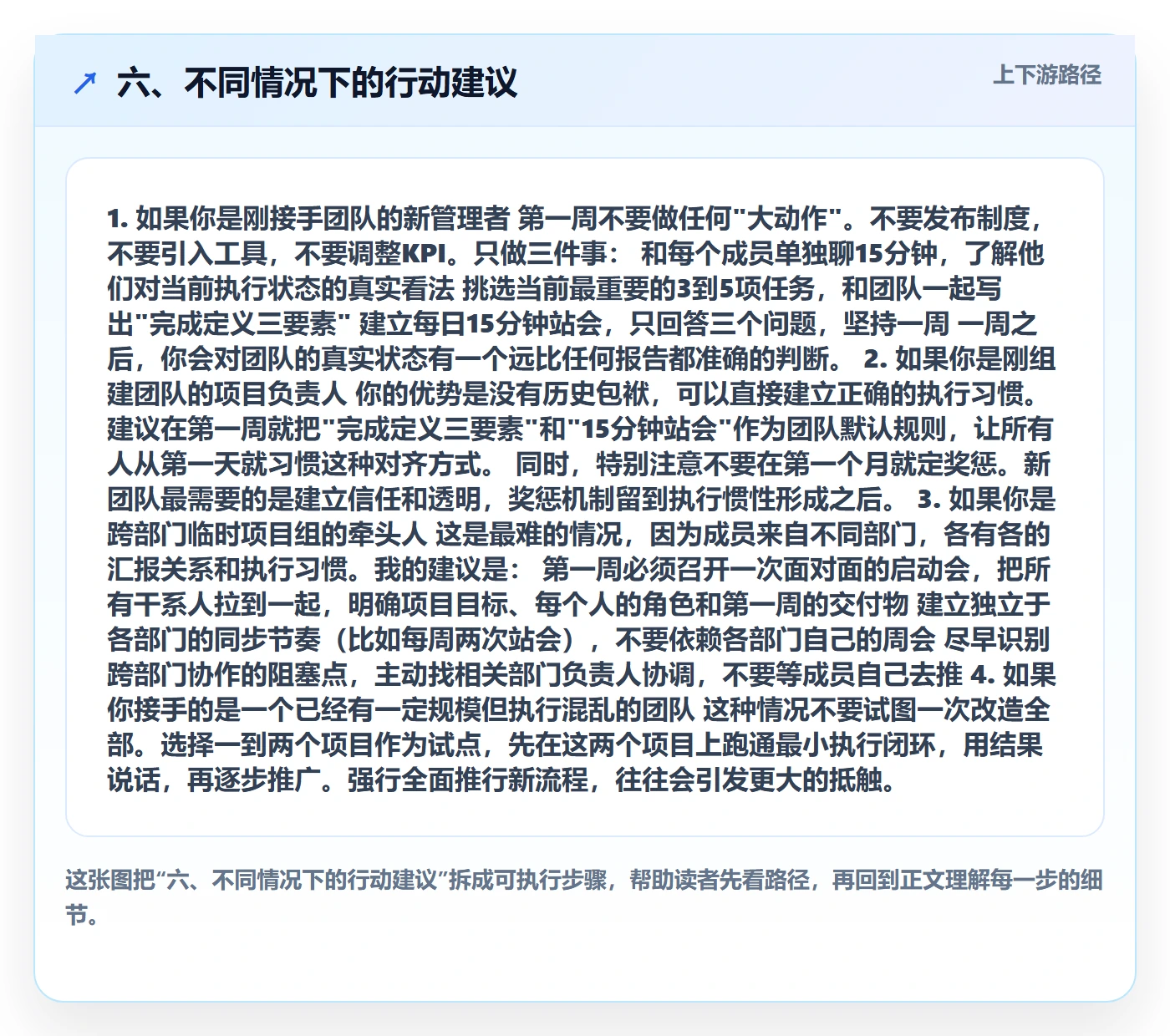 六、不同情况下的行动建议