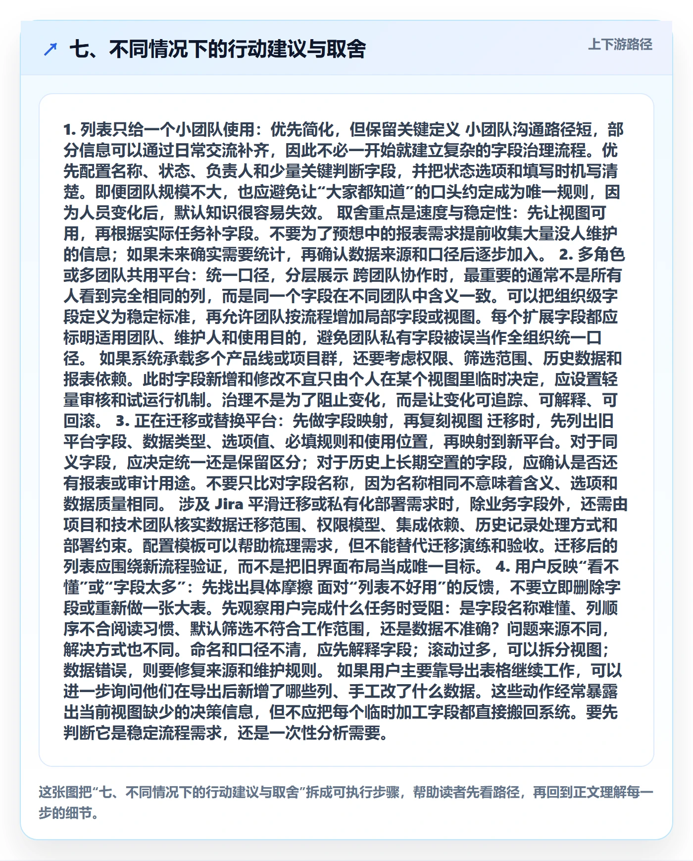 七、不同情况下的行动建议与取舍