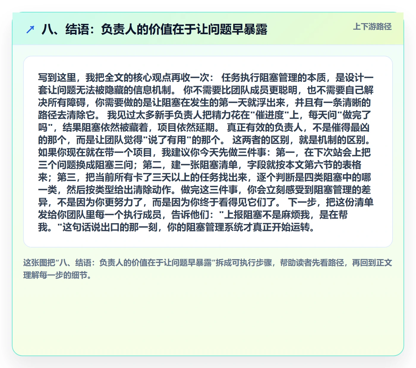 八、结语:负责人的价值在于让问题早暴露