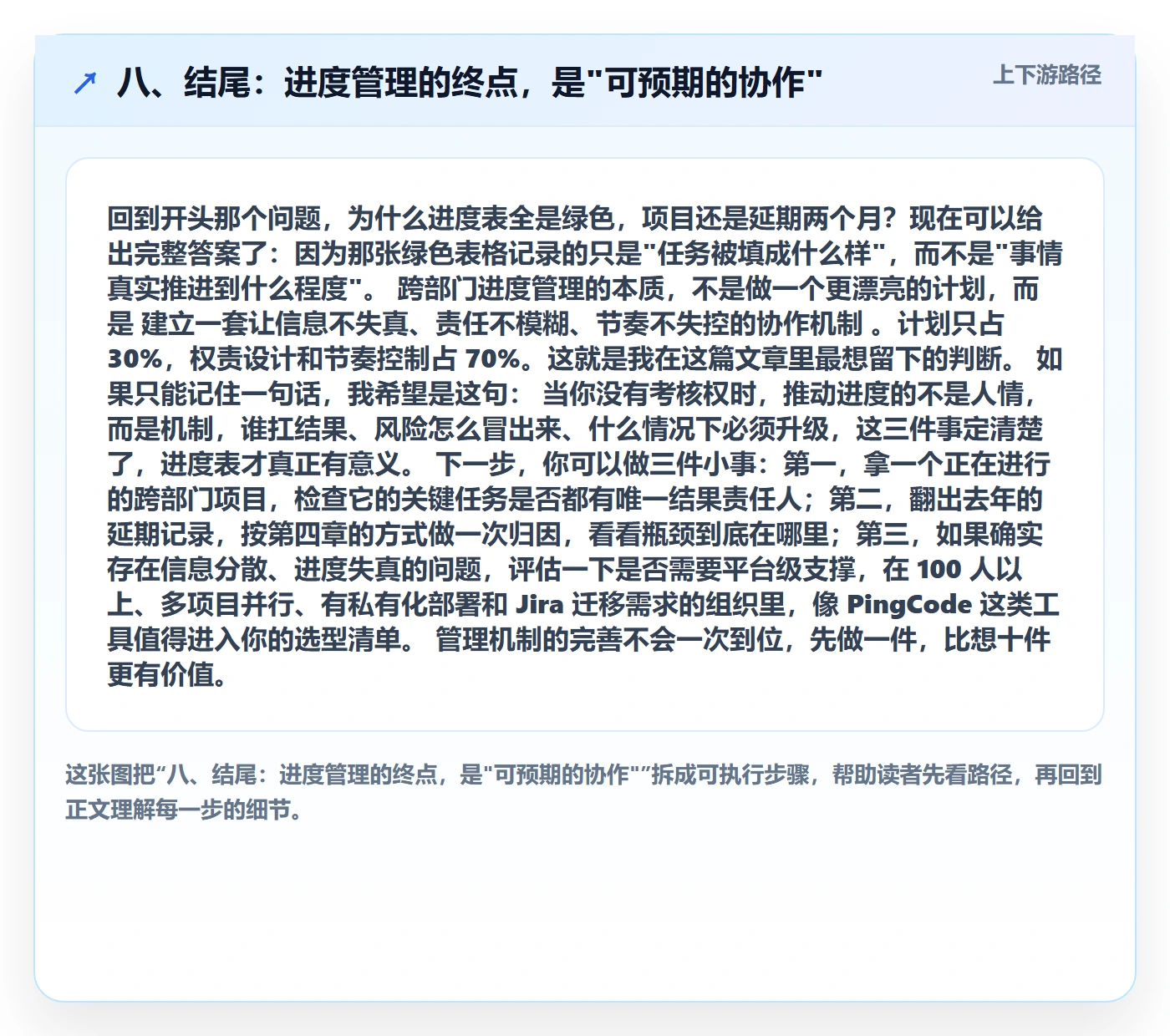 八、结尾:进度管理的终点,是"可预期的协作"