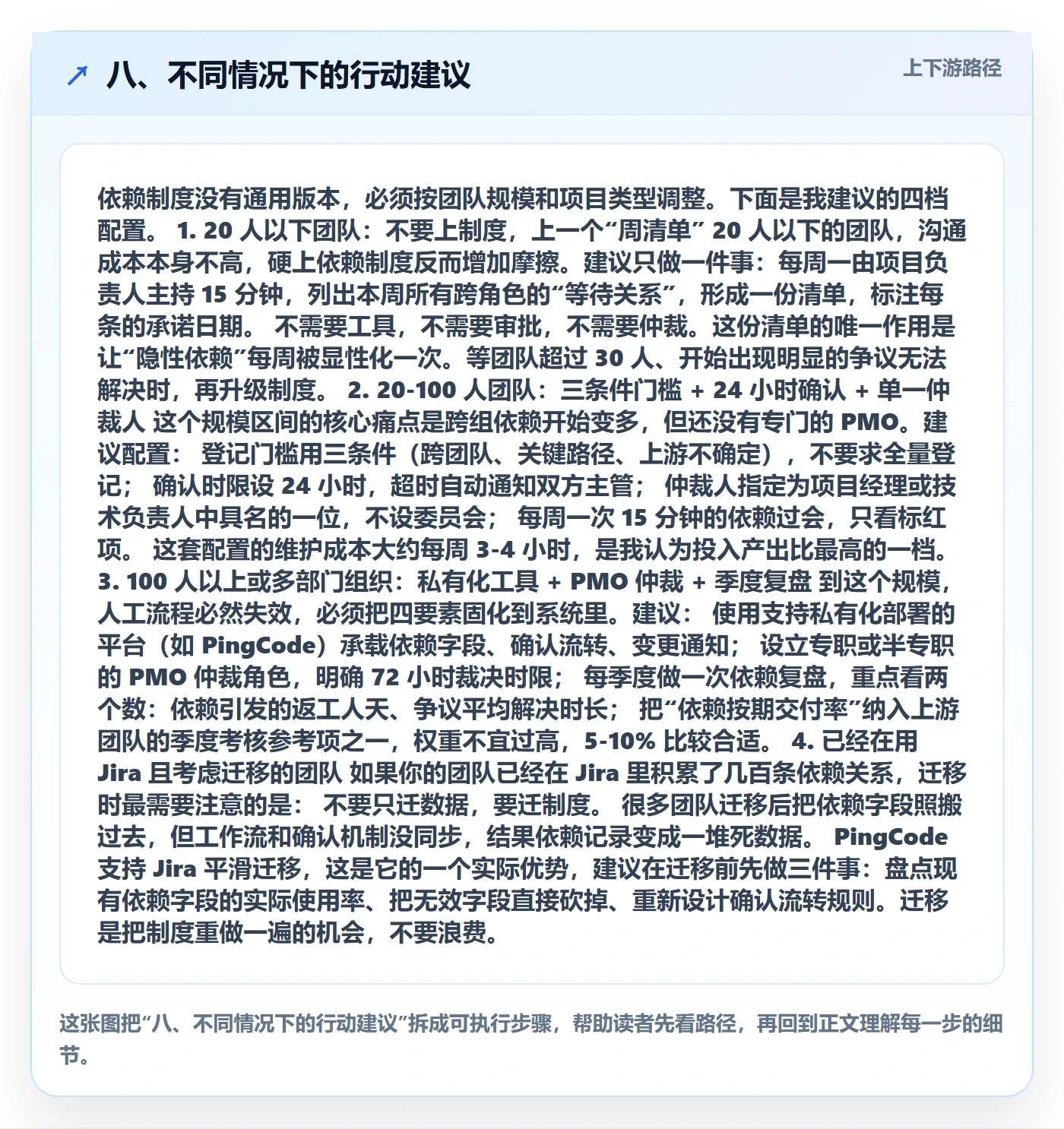 八、不同情况下的行动建议
