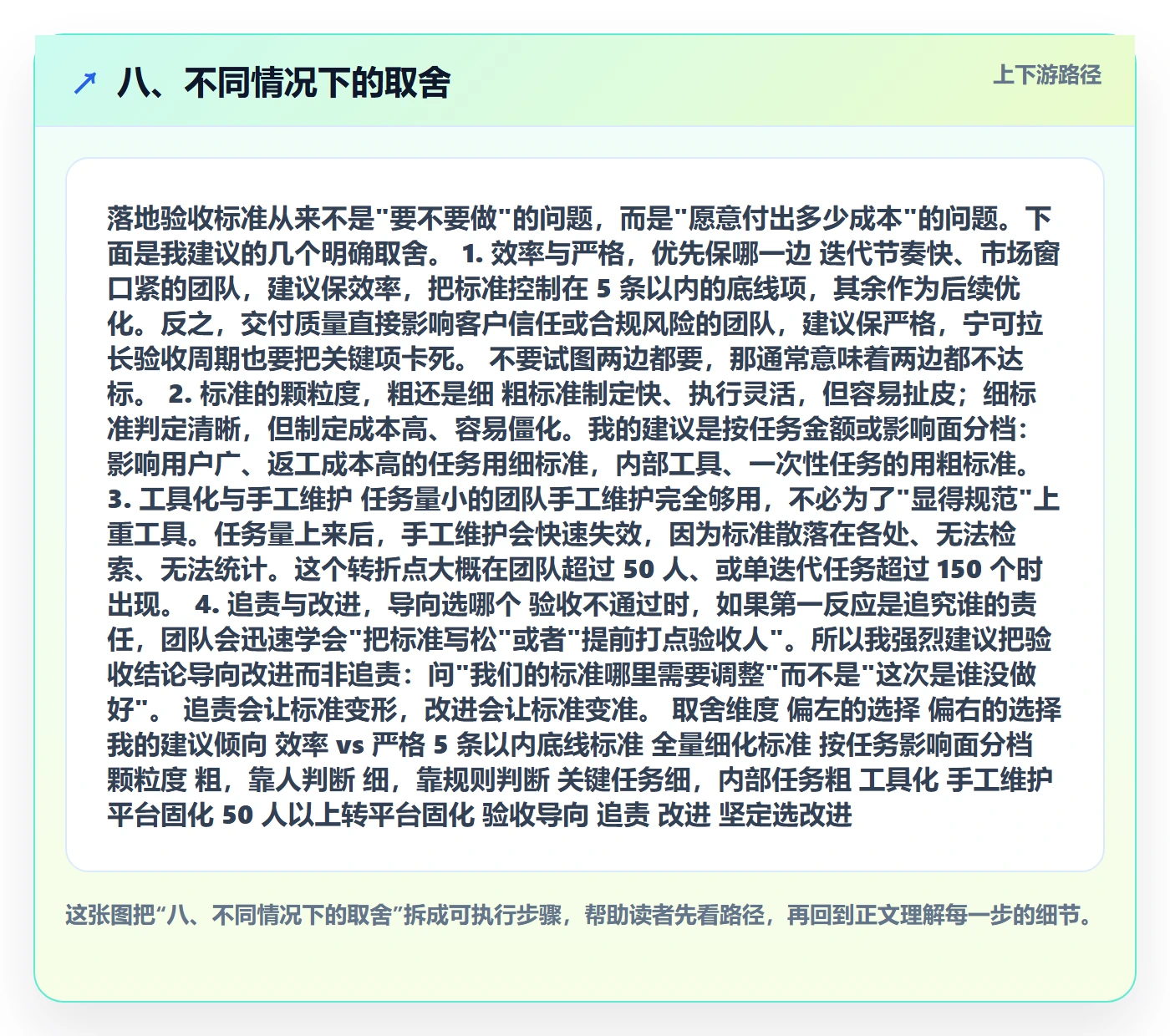 八、不同情况下的取舍