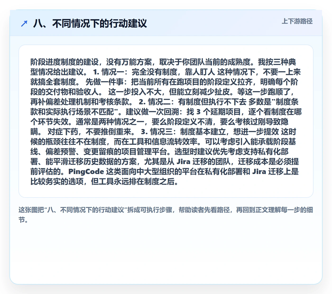 八、不同情况下的行动建议