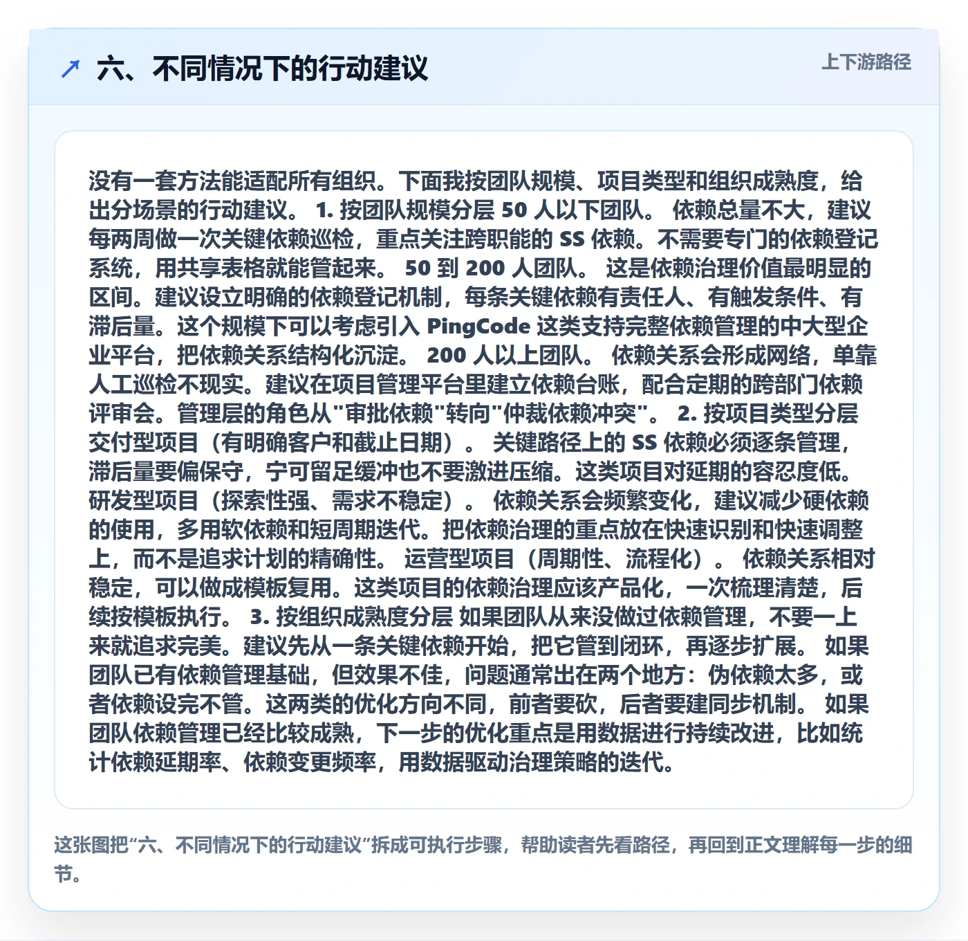 六、不同情况下的行动建议