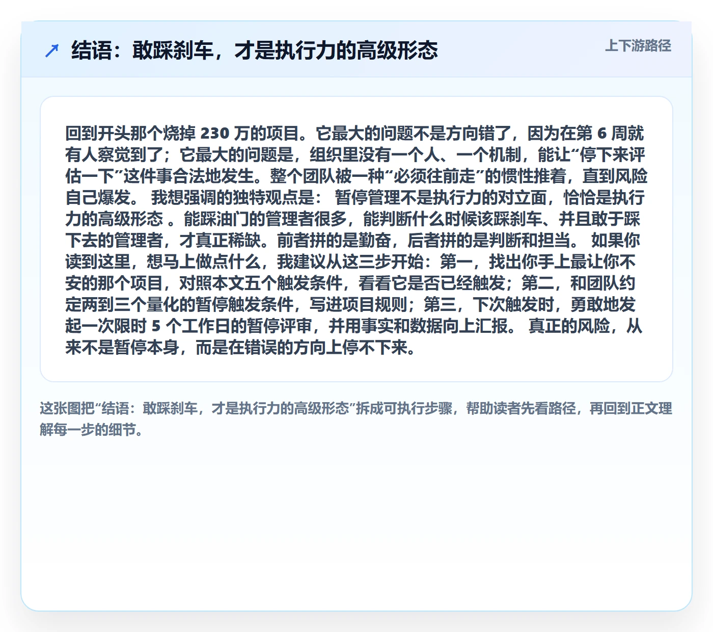 结语:敢踩刹车,才是执行力的高级形态