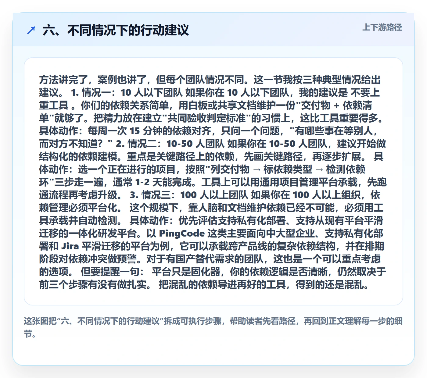 六、不同情况下的行动建议