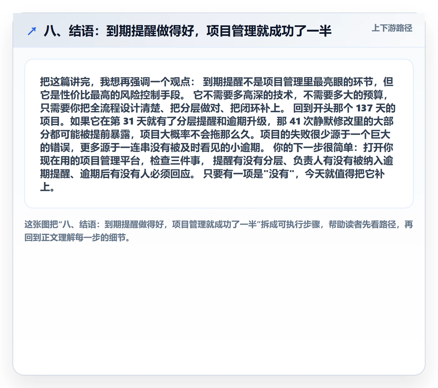 八、结语：到期提醒做得好，项目管理就成功了一半