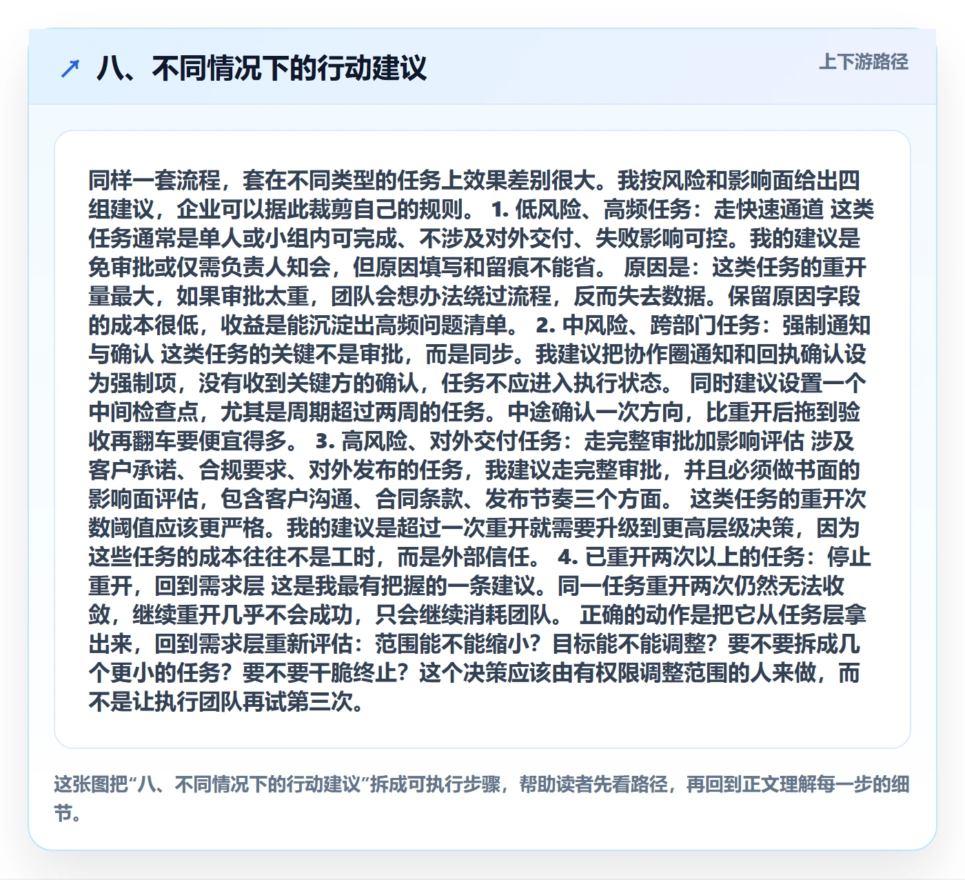 八、不同情况下的行动建议