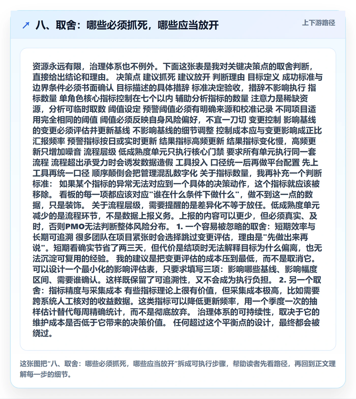 八、取舍:哪些必须抓死,哪些应当放开