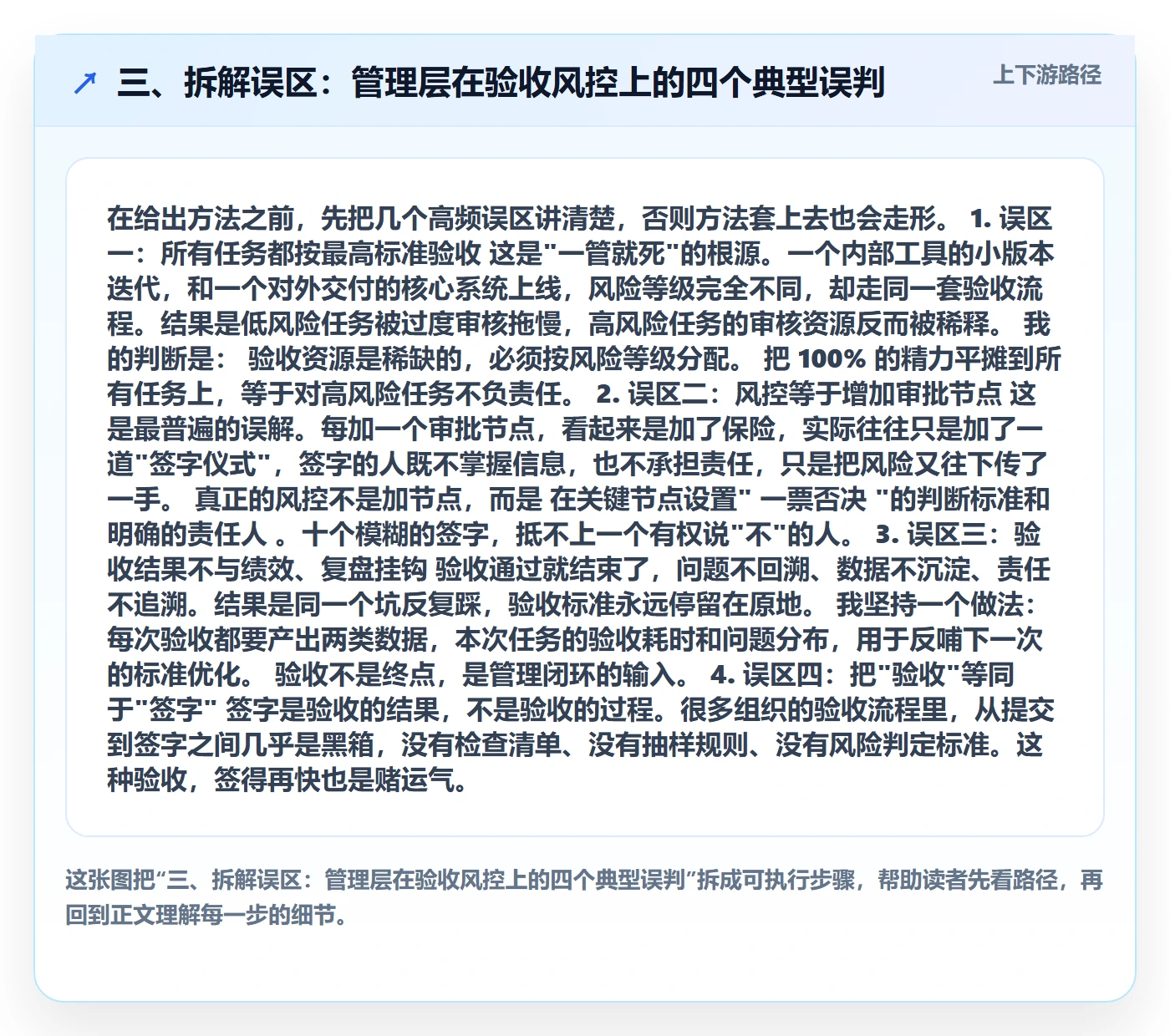 三、拆解误区：管理层在验收风控上的四个典型误判