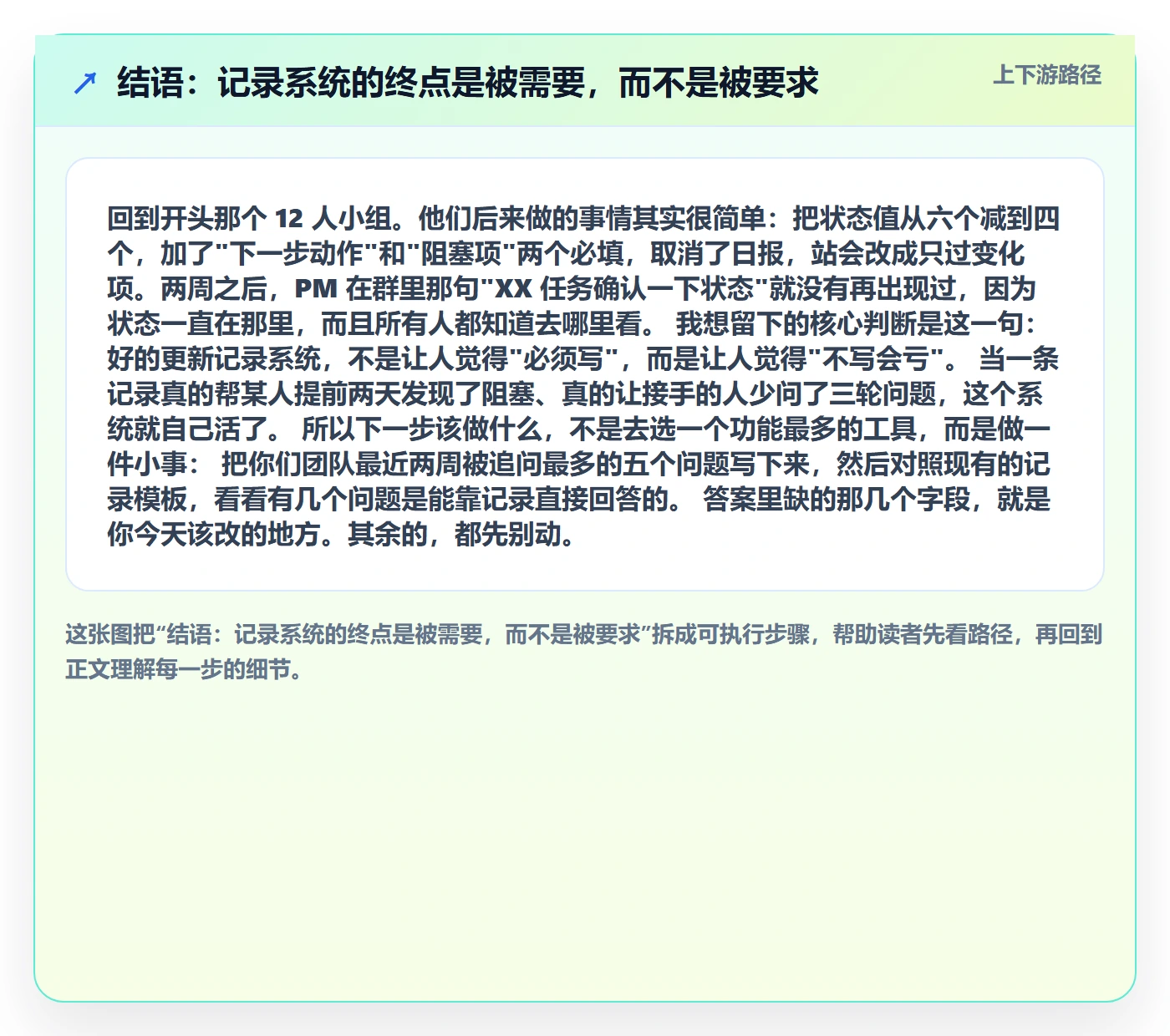 结语:记录系统的终点是被需要,而不是被要求