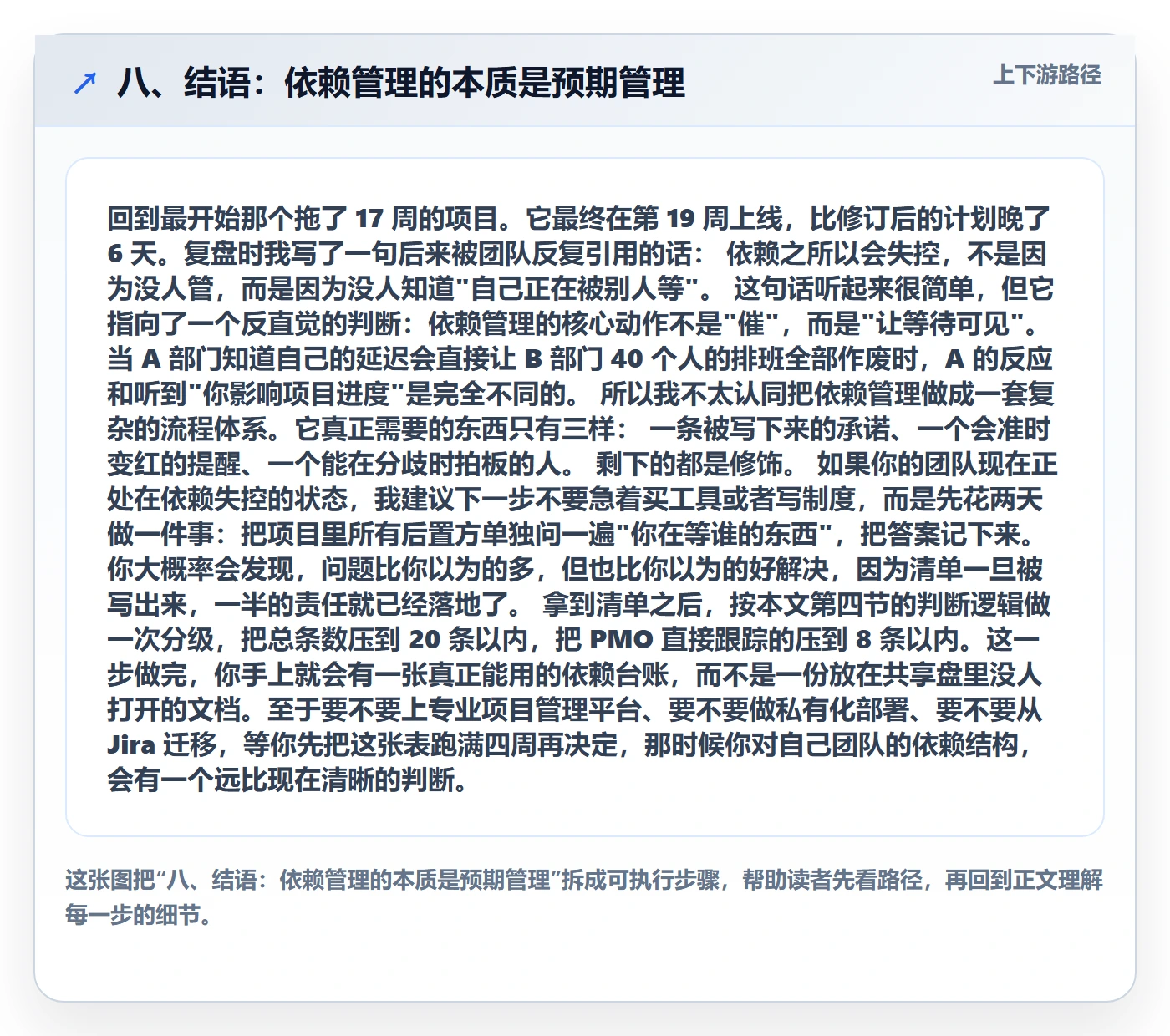 八、结语:依赖管理的本质是预期管理