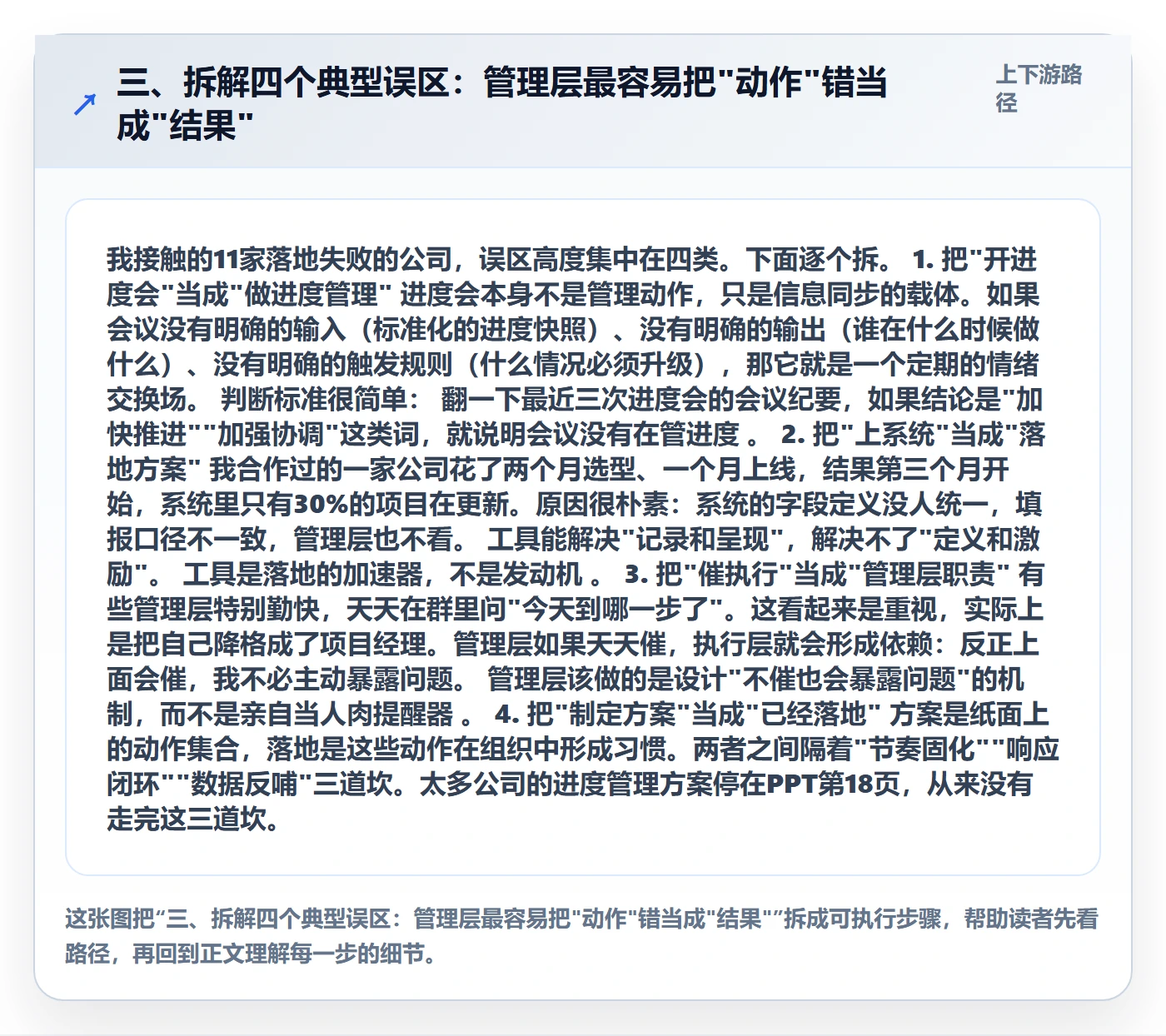 三、拆解四个典型误区:管理层最容易把"动作"错当成"结果"
