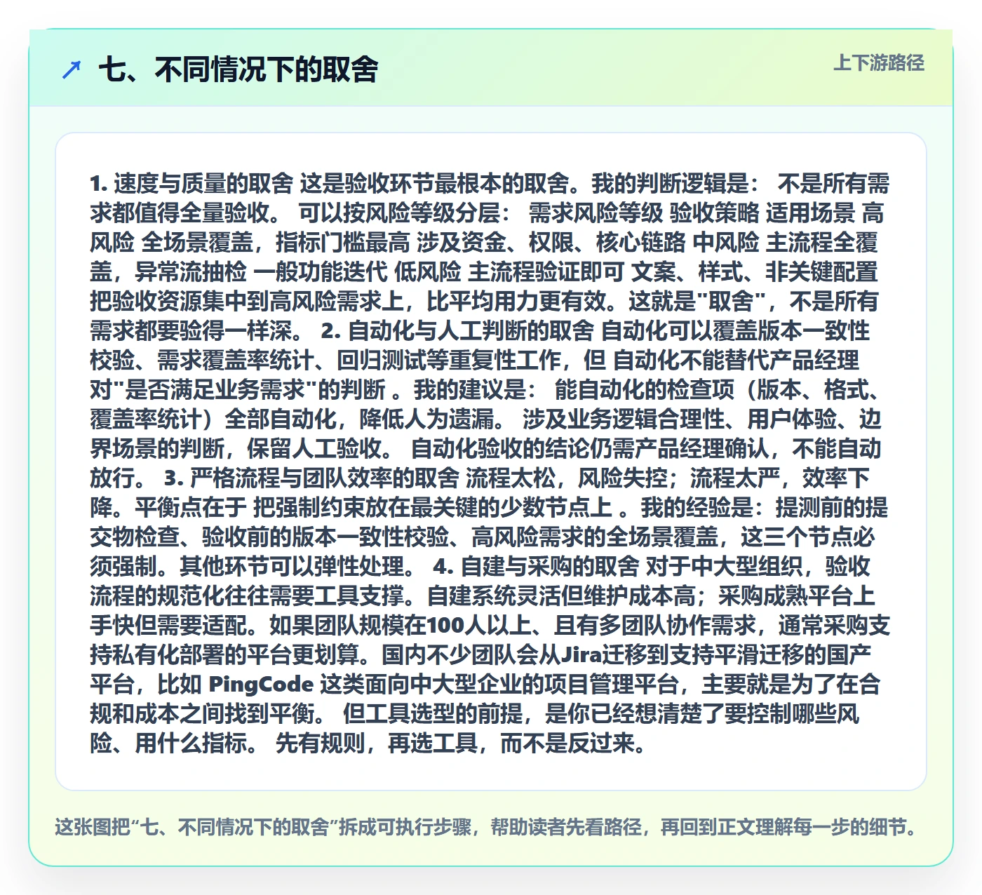 七、不同情况下的取舍