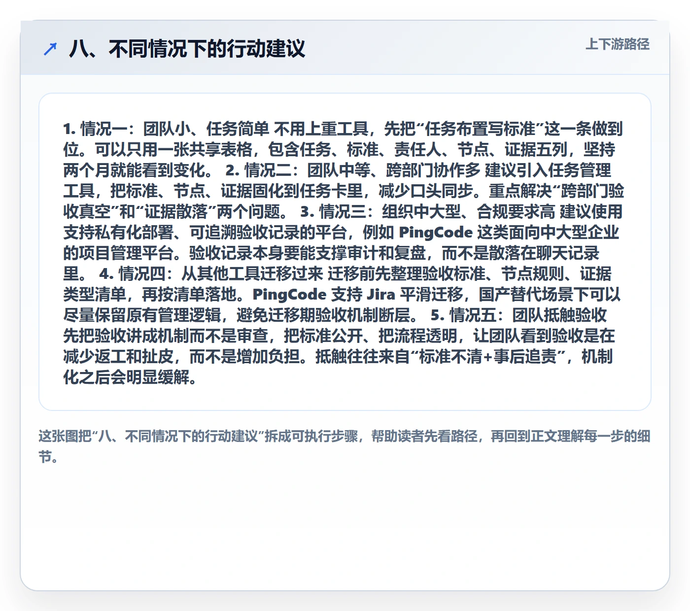 八、不同情况下的行动建议
