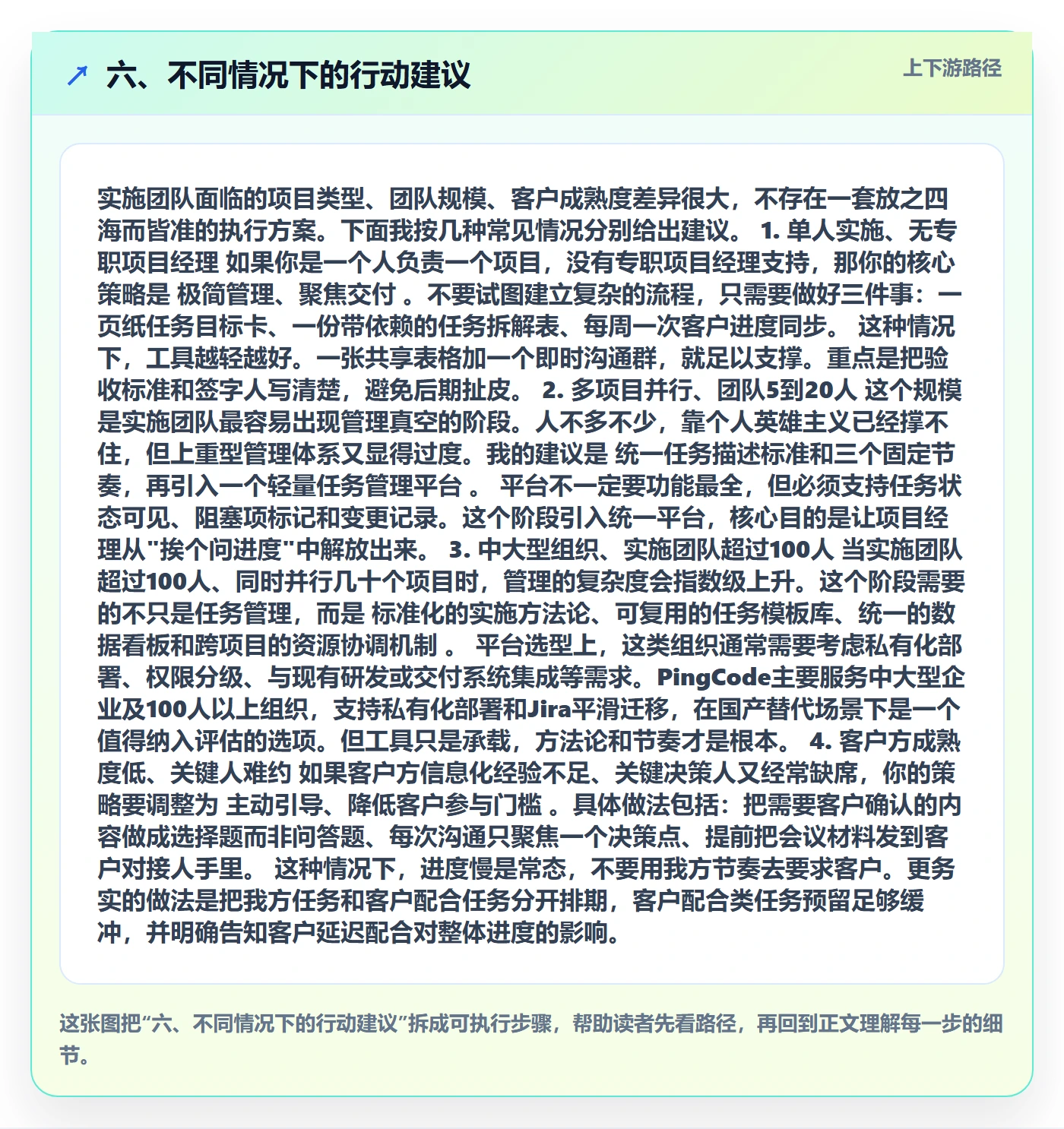 六、不同情况下的行动建议