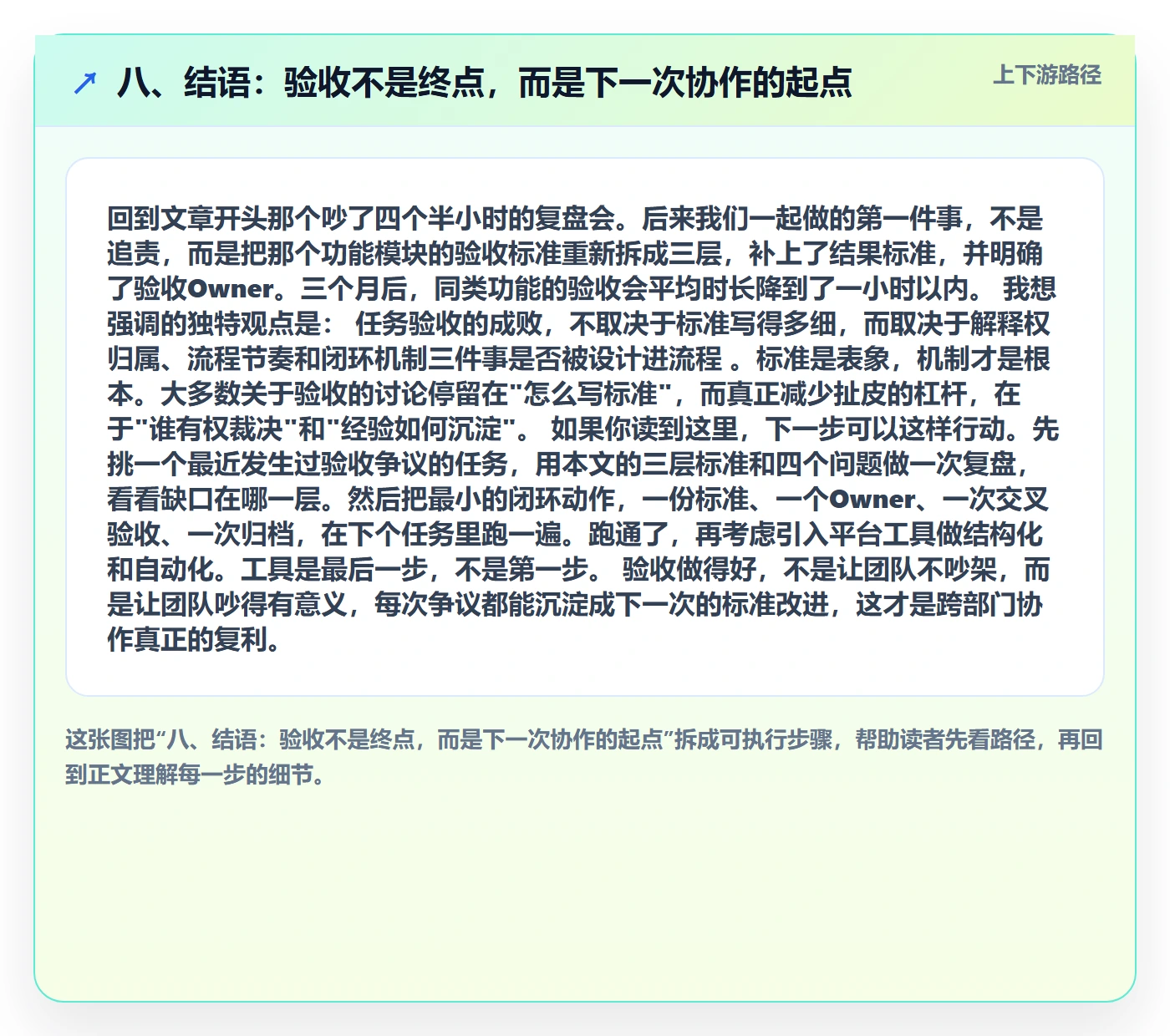 八、结语：验收不是终点，而是下一次协作的起点