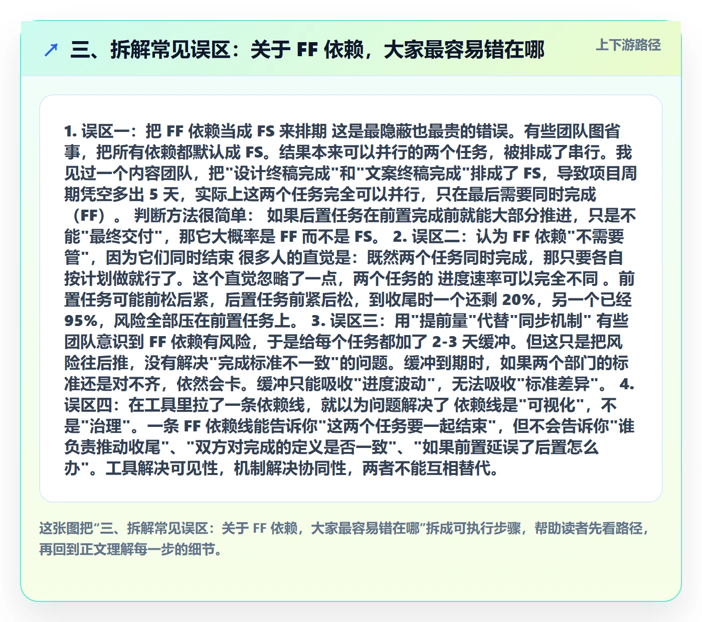 三、拆解常见误区:关于 FF 依赖,大家最容易错在哪
