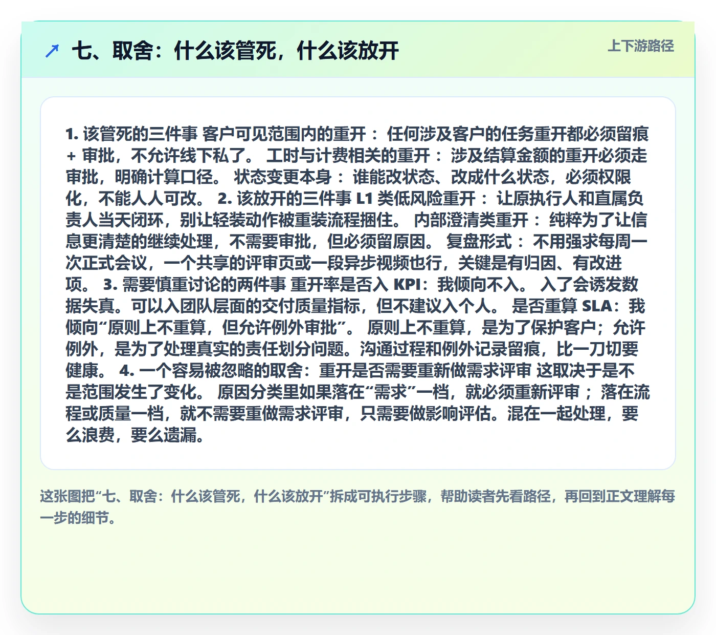 七、取舍:什么该管死,什么该放开