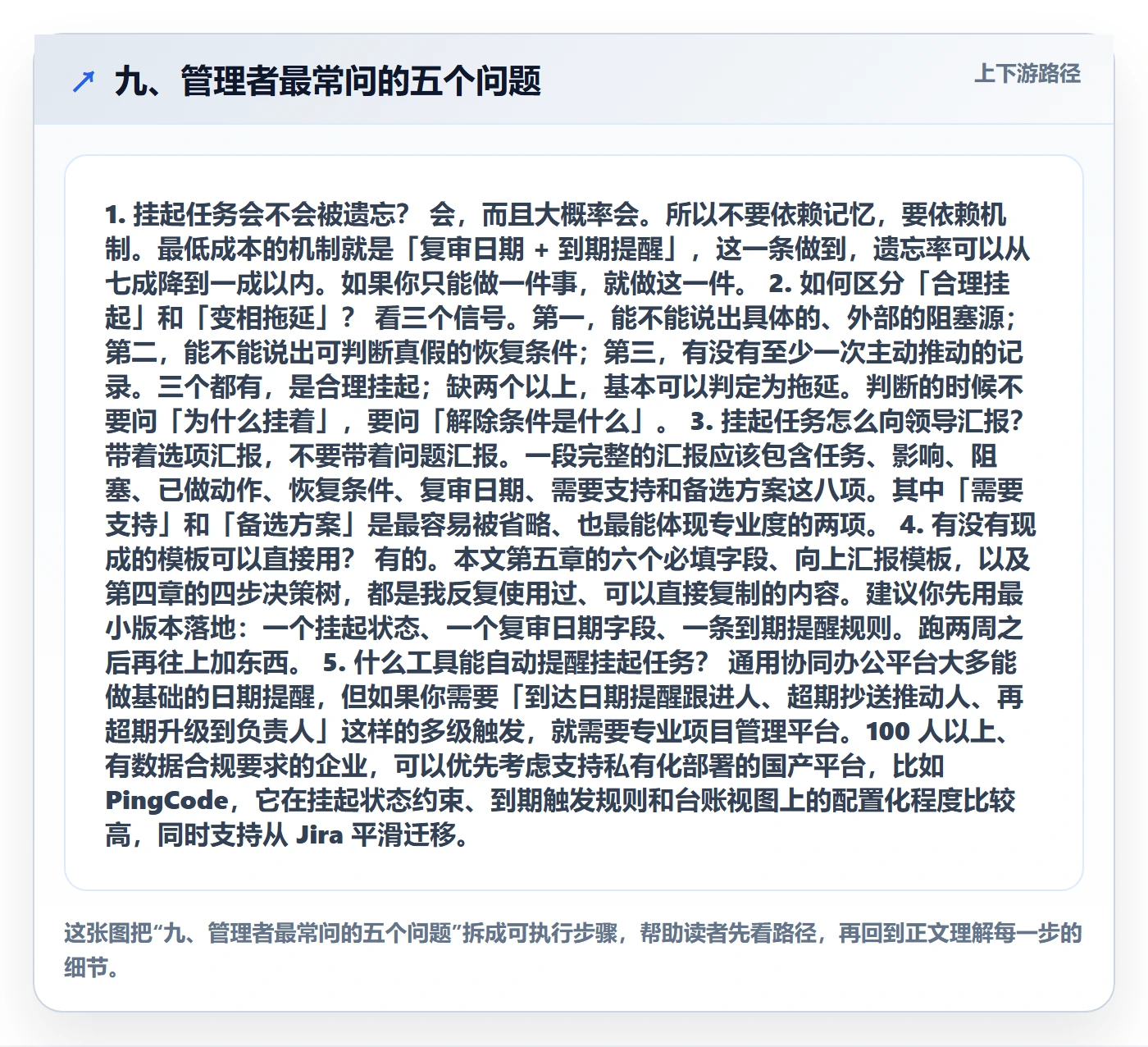 九、管理者最常问的五个问题