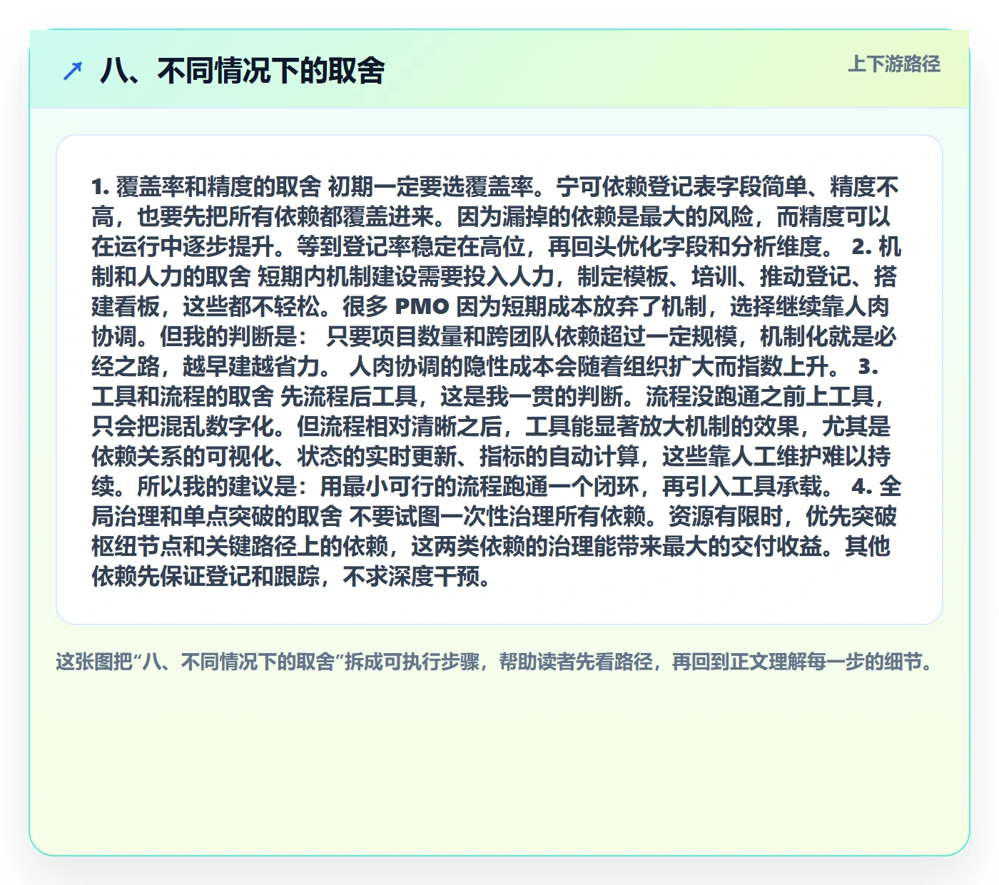 八、不同情况下的取舍
