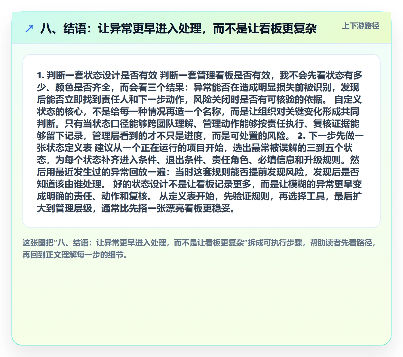 八、结语:让异常更早进入处理,而不是让看板更复杂