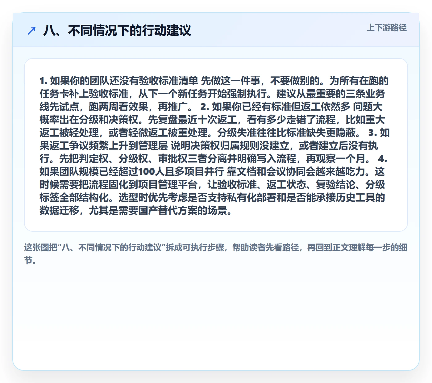 八、不同情况下的行动建议