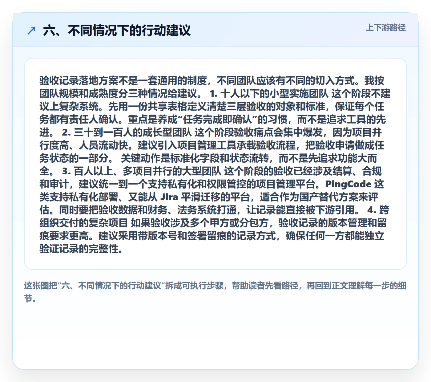 六、不同情况下的行动建议