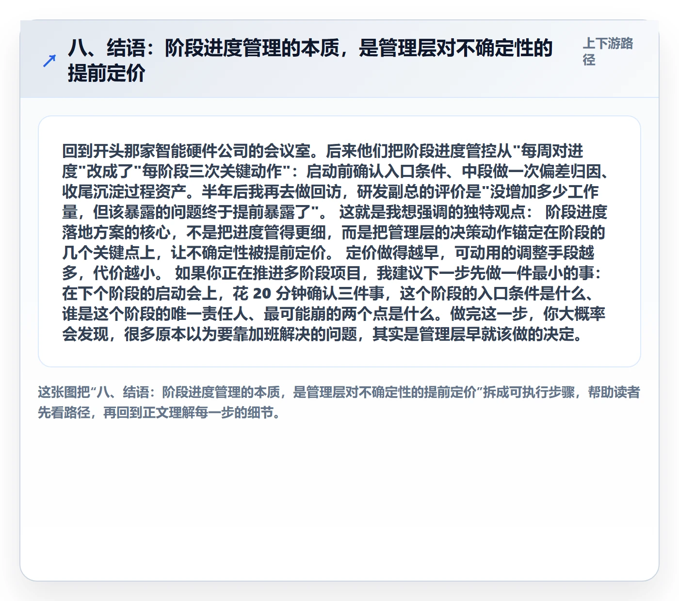 八、结语:阶段进度管理的本质,是管理层对不确定性的提前定价